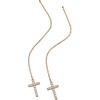 Alex and Ani Delicate Pave Cross Threader Earring, 14k Gold Sterling Silver