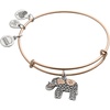 Alex and Ani Elephant Charm Bangle, Two-Tone – 14k Gold Over Sterling Silver, Lucky Jewelry for Women, Adjustable Bracelet, Ideal Gift Jewelry