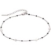 Alex and Ani Enameled Chain Coin Station Anklet(Black Silver)