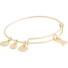 Alex and Ani Expandable Bangle for Women, Initials A to Z Letter Charms, Shiny Finish, 2 to 3.5 in(Shiny Gold)