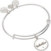 Alex and Ani Godmother Charm Bangle Bracelet for Women(Shiny Silver)