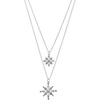 Alex and Ani Holiday Necklace for Women – Crystal Snowflake Layered Necklace (Shiny Silver)