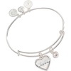Alex and Ani Love Mother of Pearl Bangle(Silver)