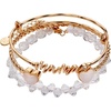 Alex and Ani Mama Bracelets – Women’s Bracelets Set of 3, Expandable Wire Bangle, French Rope Cuff with Crystal Heart, Trendy Jewelry for Women(Shiny Gold)