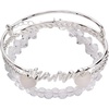 Alex and Ani Mama Bracelets – Women’s Bracelets Set of 3, Expandable Wire Bangle, French Rope Cuff with Crystal Heart, Trendy Jewelry for Women(Shiny Silver)