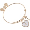Alex and Ani Mother of Pearl Heart Lock Bangle(Gold)