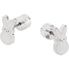 Alex and Ani PEEPS White Pearlized Bunny Earrings(Brass Shiny Silver)