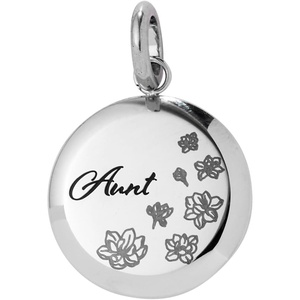 ALEX AND ANI Aunt Flower Disc Charm(Stainless Silver)