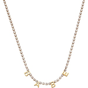 ALEX AND ANI “Babe Crystal Tennis Necklace(Stainless Gold)