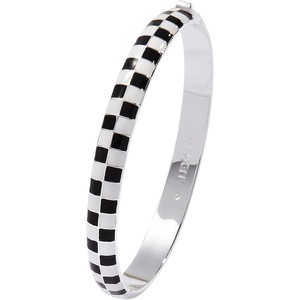 ALEX AND ANI Black & White Checker Hinge Bangle