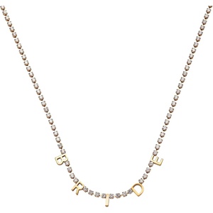 ALEX AND ANI “Bride Crystal Tennis Necklace, Stainless Gold