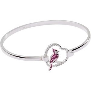 ALEX AND ANI Cardinal Bracelet for Women – Enamel Charm with Ruby Crystals, Cardinal Jewelry for Women, Symbol of Devotion & Loving Relationships(Cardinal (Shiny Silver))