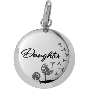 ALEX AND ANI Daughter Dandelion Disc Charm(Stainless Silver)