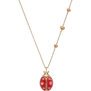 ALEX AND ANI Lady Bug Pendant, Brass Shiny Gold