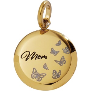 ALEX AND ANI Mom Butterfly Disc Charm(Stainless Gold)