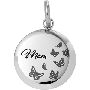 ALEX AND ANI Mom Butterfly Disc Charm(Stainless Silver)