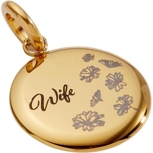 ALEX AND ANI Wife Flower Disc Charm(Stainless Gold)