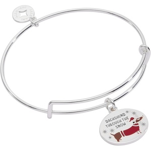 ALEX AND ANI Women’s Punny Winter Bracelets – Safe Materials, Elegant Jewelry, Trendy Bracelets for Women(Dachsund Through the Snow)
