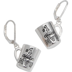 Alex And Ani Office MVP Earring, Brass Shiny Silver