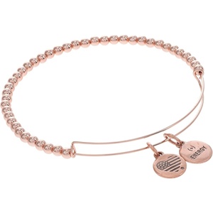 Alex and Ani Accents Beaded Expandable Bangle for Women, Dot Beads, 2 to 3.5 in(Shiny Rose)