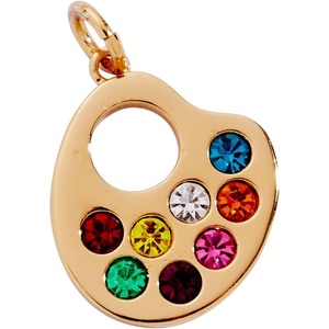 Alex and Ani Artist Palette Charm – Gold Nickel-Free Charm for Bracelets/Necklaces, Cute Bracelet Accessory for Women, Add Creative Touch