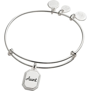 Alex and Ani Aunt ‘Trusting Guide’ Charm Bangle(Shiny Antique Silver)