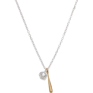 Alex and Ani Baseball Duo Charm Pendant, Brass Two Tone