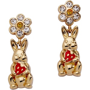 Alex and Ani Bunny Drop Earrings, Brass Shiny Gold