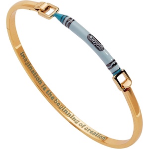 Alex and Ani Crayola Teacher Appreciation Crayon Tension Bangle, Brass Shiny Gold