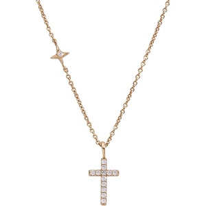 Alex and Ani Delicate Pavé Cross Pendant Necklace for Women – Nickel-Free, Adjustable Extender, 14k Gold Sterling Silver, Elegant Everyday Jewelry Gift