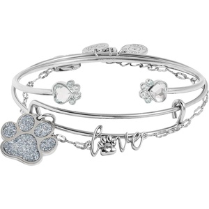 Alex and Ani Dog & Paw Themed Bracelet(Shiny Silver)