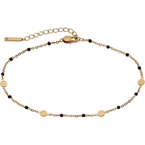 Alex and Ani Enameled Chain Coin Station Anklet(Black Gold)