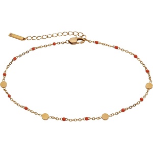 Alex and Ani Enameled Chain Coin Station Anklet(Coral)
