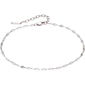 Alex and Ani Faceted Lip Chain Anklet(Stainless Silver)