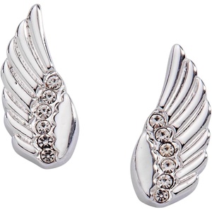 Alex and Ani Faith Wing Stud Earrings for Women – Nickel-Free, Shiny Silver Finish, Silver Plated Brass, Elegant Jewelry Gift