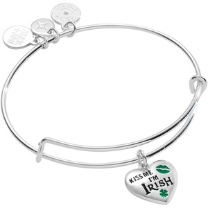 Alex and Ani Four Leaf Clover Lucky Bracelets(“Kiss Me I’m Irish” Charm Bangle)