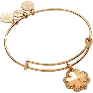 Alex and Ani Four-Leaf Clover Charm Bangle(Gold)