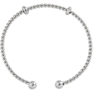 Alex and Ani French Rope Charm Bracelet Cuff(Stainless Silver)