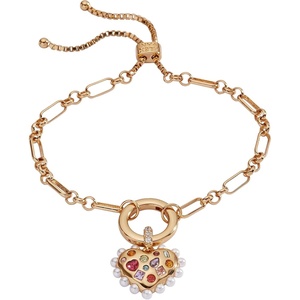 Alex and Ani Gemmy Heart Bolo Bracelet, Shiny Gold