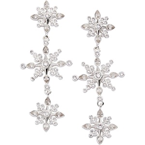 Alex and Ani Holiday Earrings for Women – Crystal Snowflake Linear Earring, Christmas Jewelry (Shiny Silver)