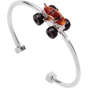 Alex and Ani Hot Wheels Moveable Cuff Bracelets(Tiger Shark Cuff (Shiny Silver))