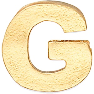 Alex and Ani Initial G Gold Slider Charm, Create Your Own, Initial G Charm, 14kt Gold Plated, Gold, Charm Size 0.28 inch Width by 0.29 inch Height
