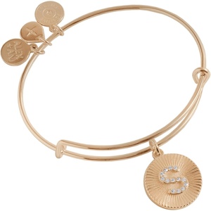 Alex and Ani Initial I Pave Starburst Texture Bangle(Shiny Gold)