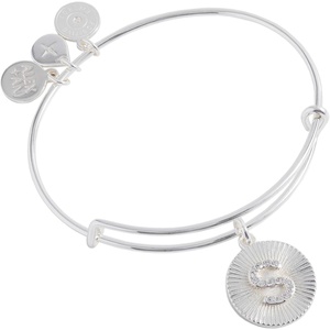 Alex and Ani Initial I Pave Starburst Texture Bangle(Shiny Silver)