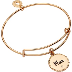 Alex and Ani Mom Charm Bangle Bracelet for Women(Shiny Gold)