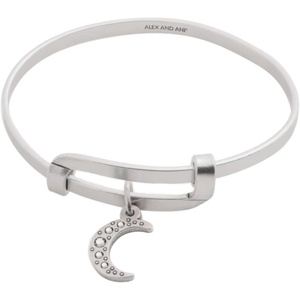 Alex and Ani Motivation Moon Charm Bangle(Silver)