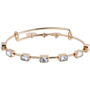 Alex and Ani November Birthstone Emerald Cut Bangle(Shiny Gold)