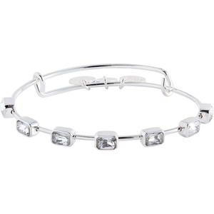Alex and Ani November Birthstone Emerald Cut Bangle(Shiny Silver)