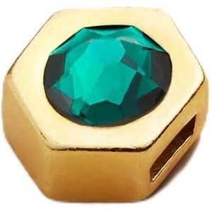 Alex and Ani PC20CH46G,Create Your Own, Swarovski Color Code Emerald Charm,14kt Gold Plated,Green, Slider Charms