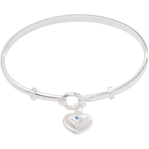 Alex and Ani Pearl Heart + Crystal Charm Clip Bangle(Shiny Silver)